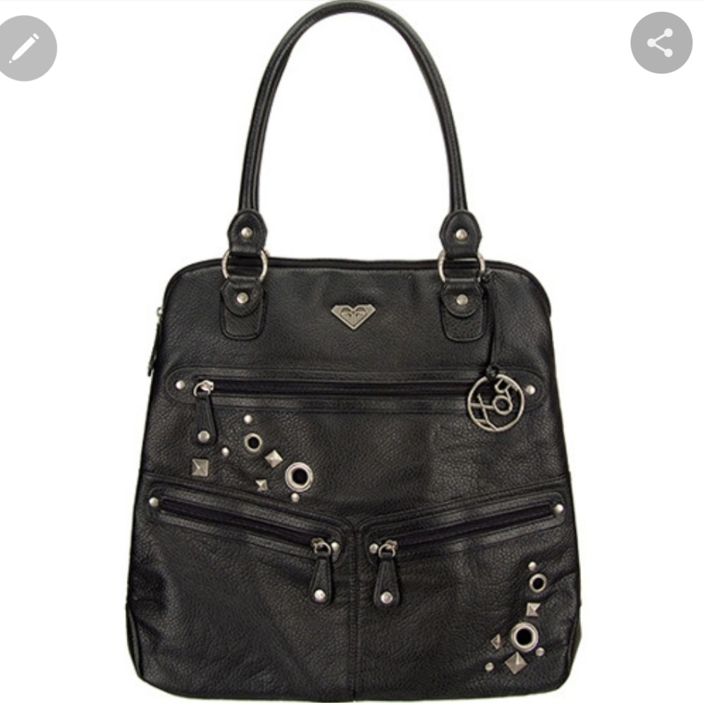 Roxy Estilo Black Faux Leather Handbag
